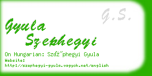 gyula szephegyi business card